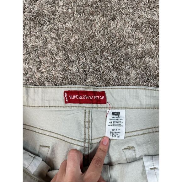 vintage y2k levi’s 518 super low rise bootcut stretch flared leg khaki jeans 17 - Picture 4 of 12